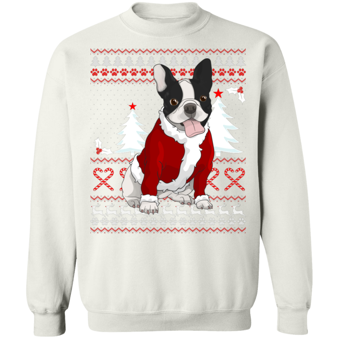 Boston Terrier Christmas Pullover Sweatshirt