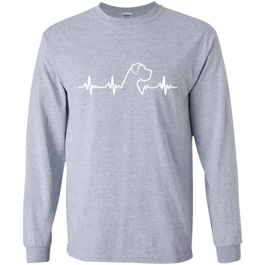 Great Dane Heartbeat Uncropped Ultra Cotton Long Sleeve T-Shirt