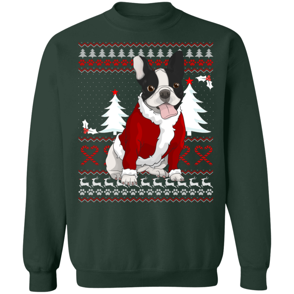 Boston Terrier Christmas Pullover Sweatshirt
