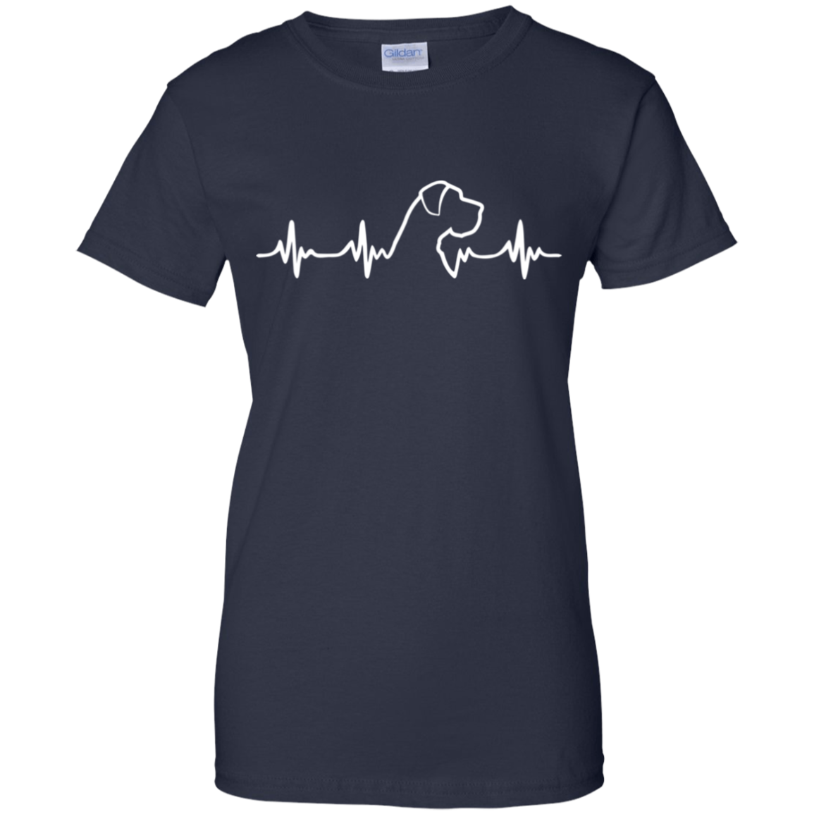 Great Dane Heartbeat Natural Ears Ladies' T-Shirt