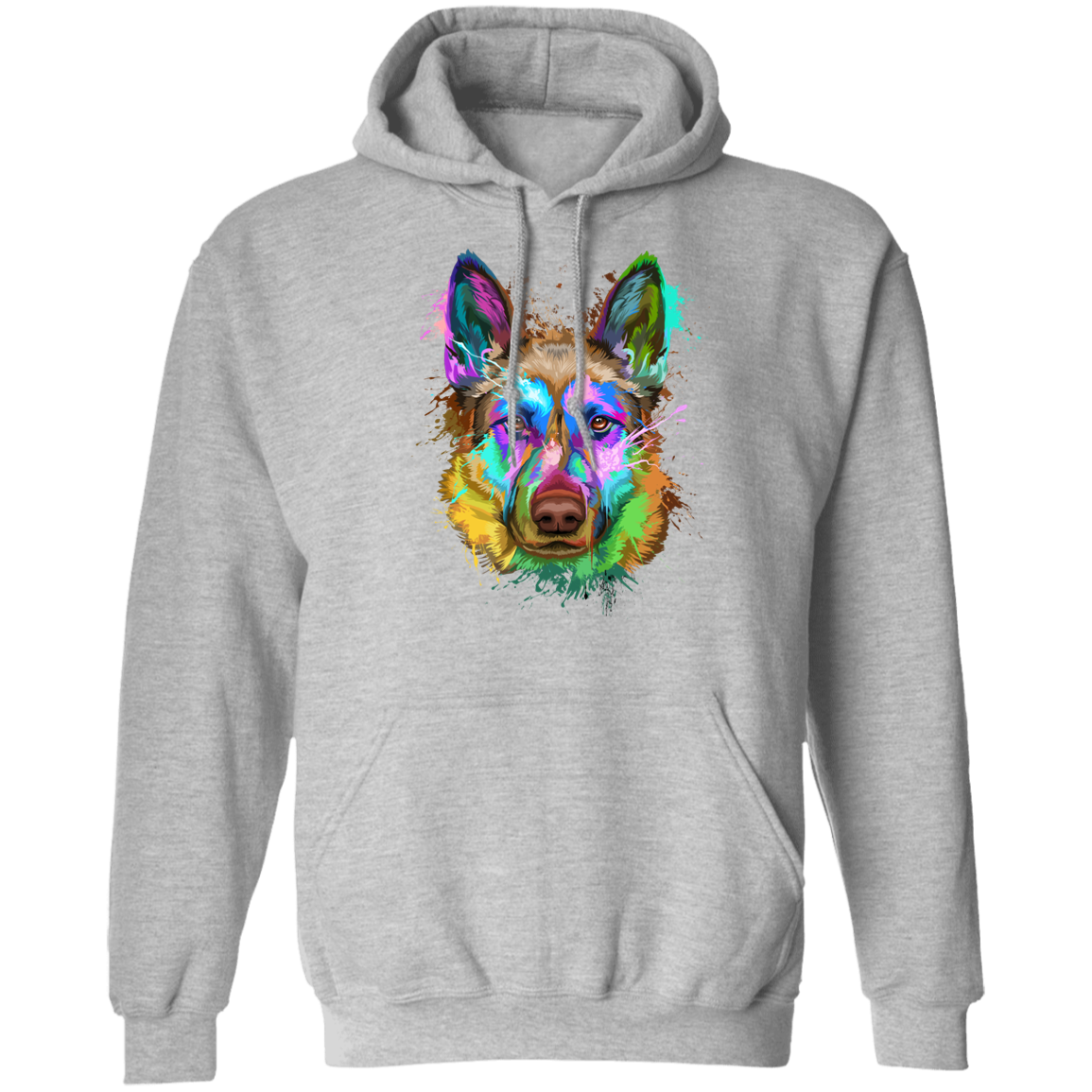 German Shepherd Splash Pullover Hoodie