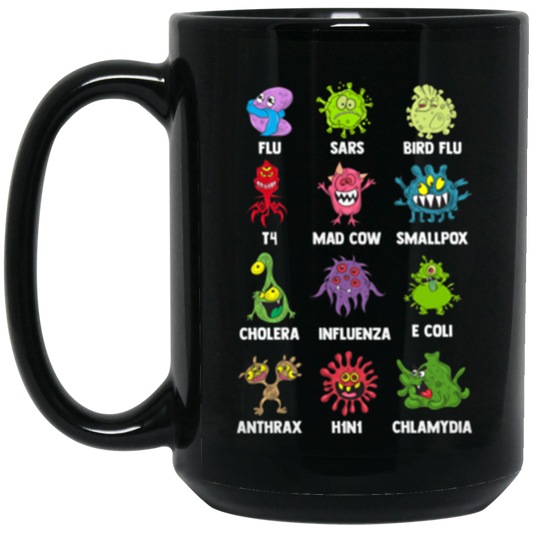 Most Common Diseases 15 oz. Black Mug
