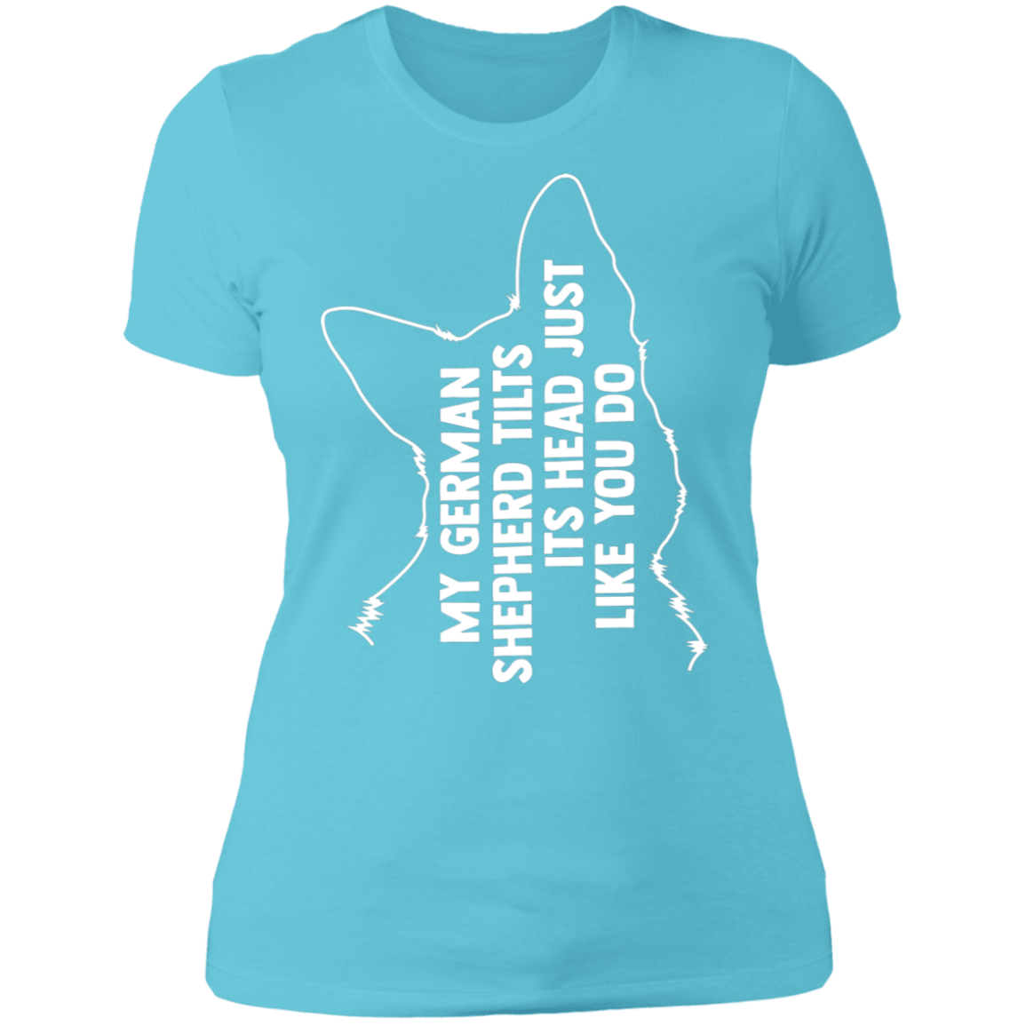 German Shepherd Tilt Head Ladies' Boyfriend T-Shirt