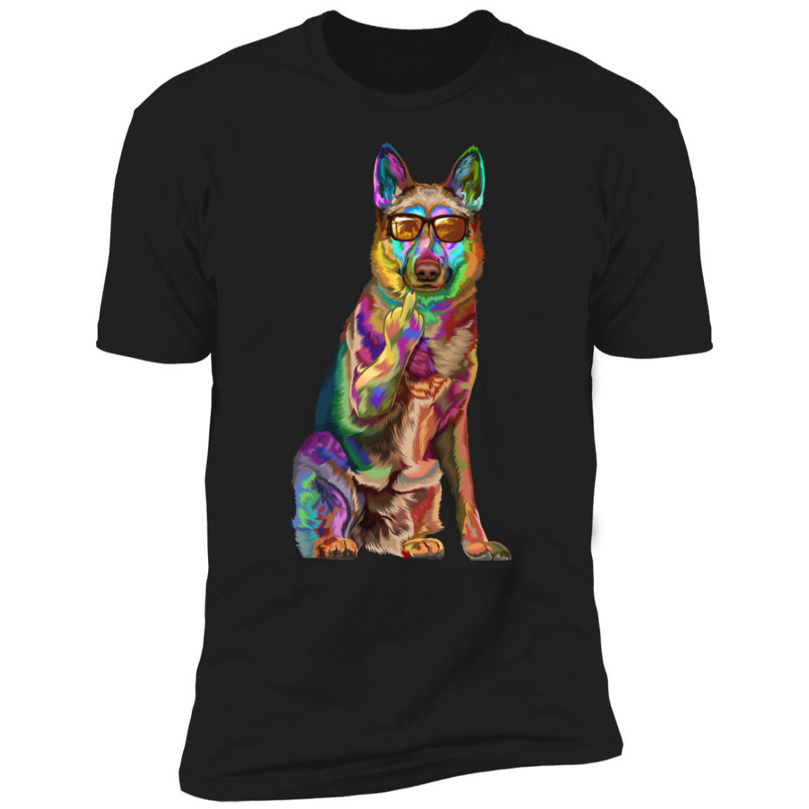 Middle Finger German Shepherd Short Sleeve T-Shirt