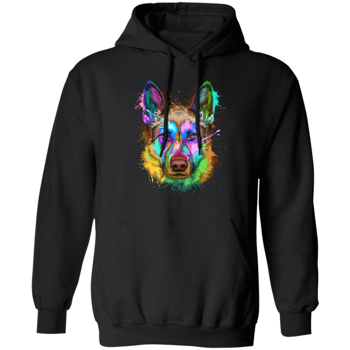 German Shepherd Splash Pullover Hoodie