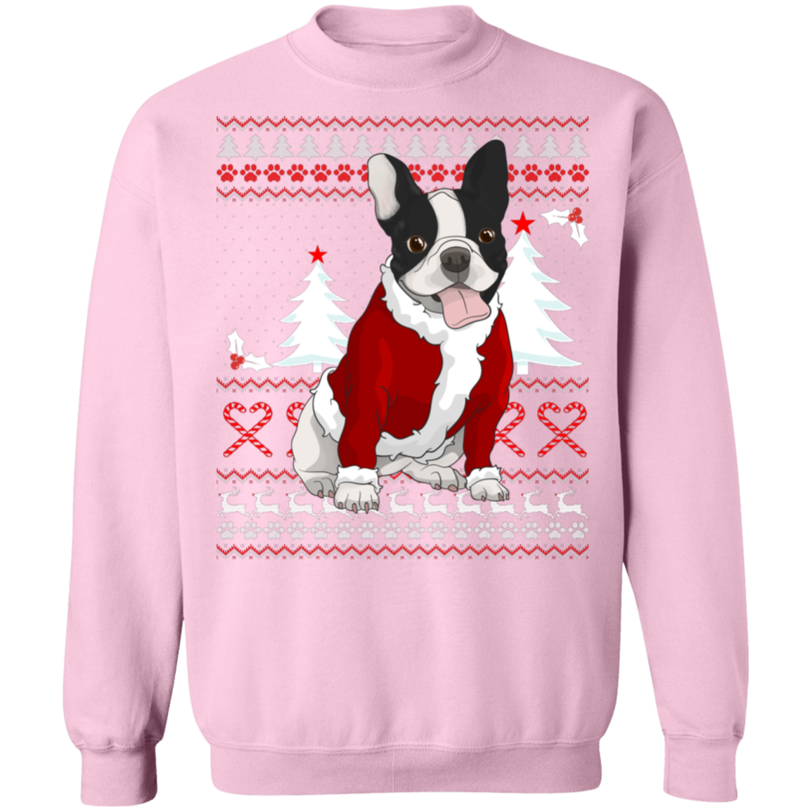 Boston Terrier Christmas Pullover Sweatshirt