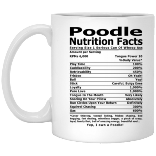Poodle Nutri 11 oz. White Mug