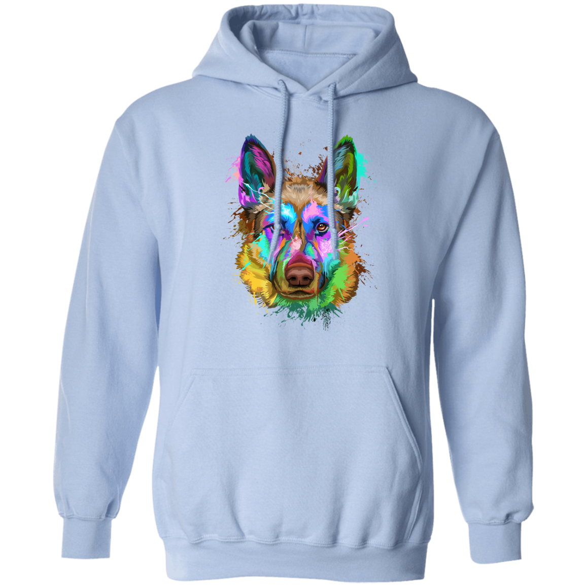 German Shepherd Splash Pullover Hoodie