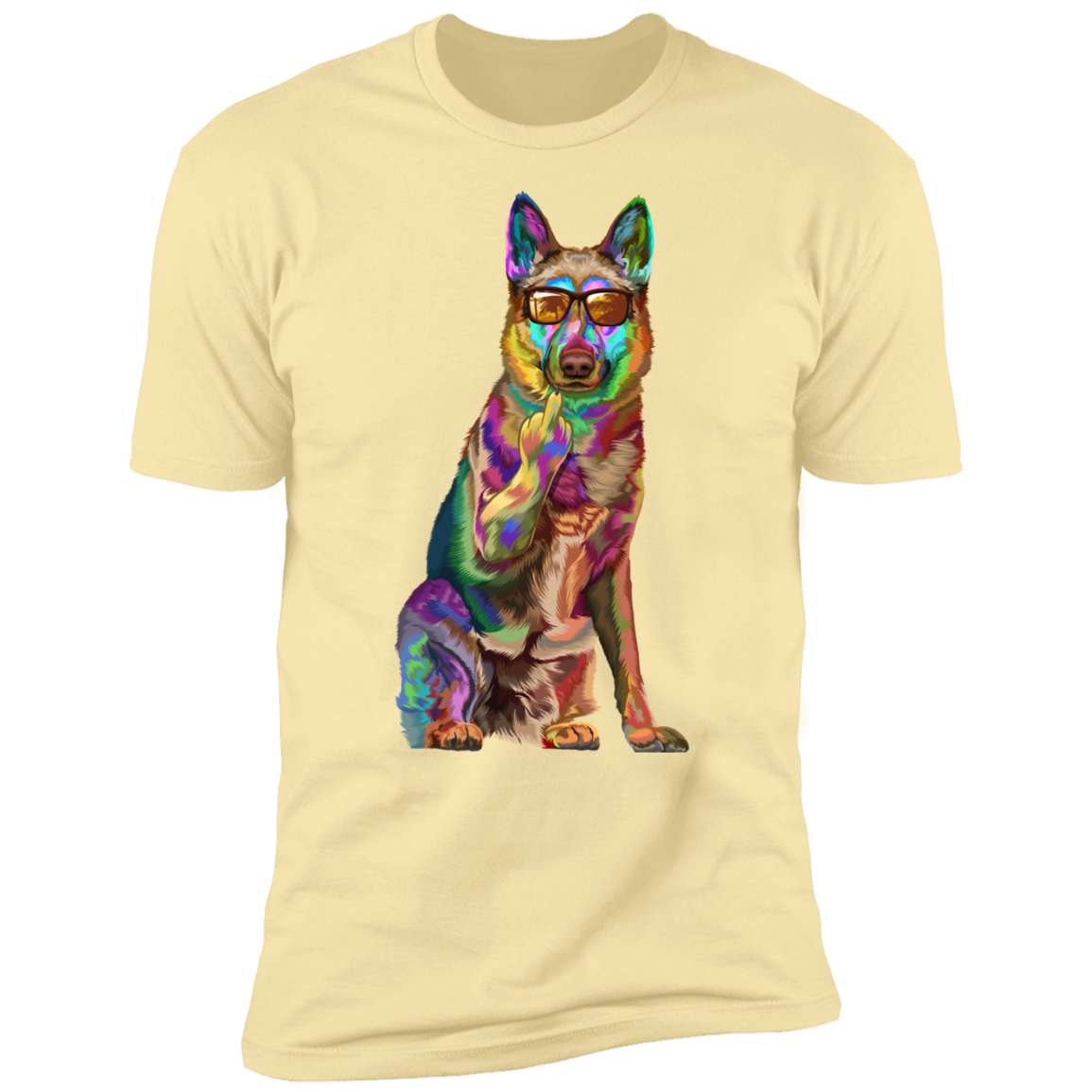 German Shepherd Middle Finger Short Sleeve T-Shirt