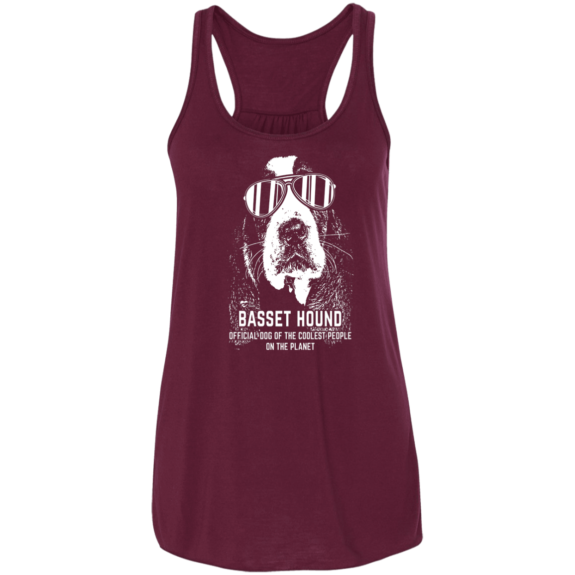 Coolest Basset Hound Flowy Racerback Tank