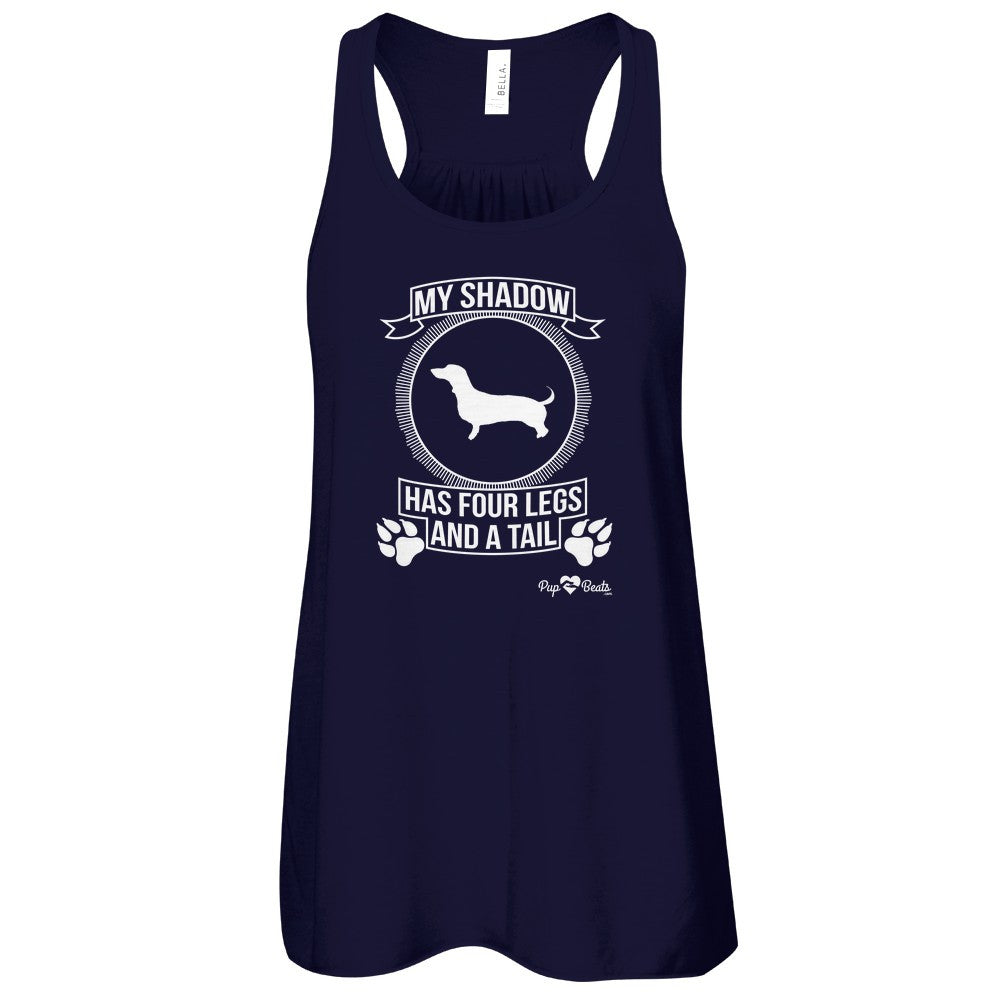Dachshund - My Shadow Flowy Racerback Tank
