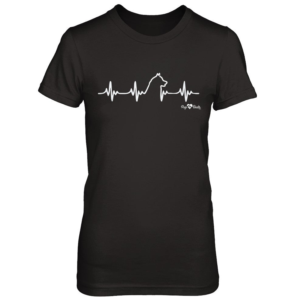 Siberian Husky Heartbeat Fitted Short Sleeve Tee